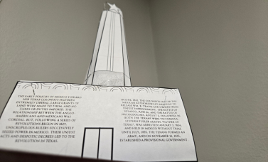 A paper model of the San Jacinto Monument.